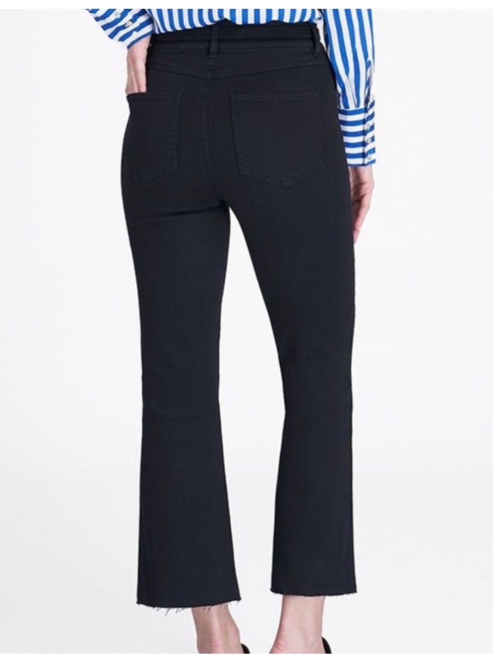 SPANX 20231 R Black Cropped Denim Flare Sz S - Picture 4 of 16